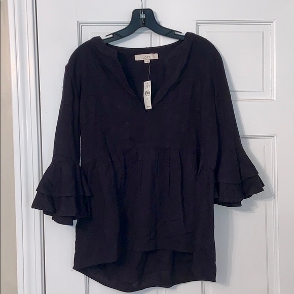 LOFT black blouse New With Tags - Picture 1 of 4